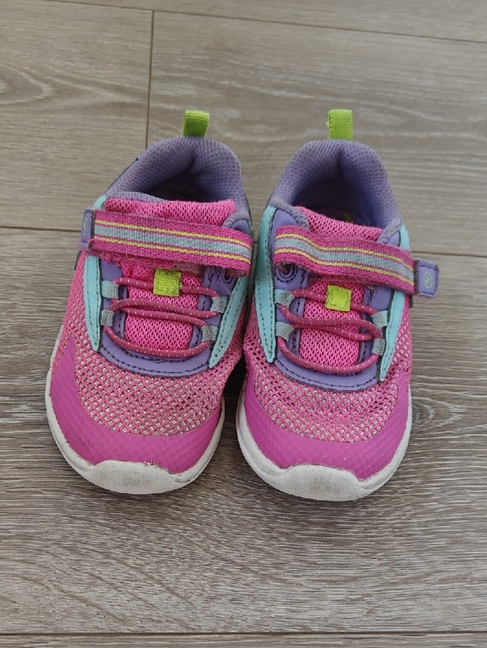 Stride Rite 8w Toddler Pink Purple Multi-Accent Athletic Sneakers - Picture 2 of 5